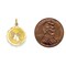 14K Yellow Gold Wedding Bells Disc Charm Pendant Jewerly 19mm x 14mm